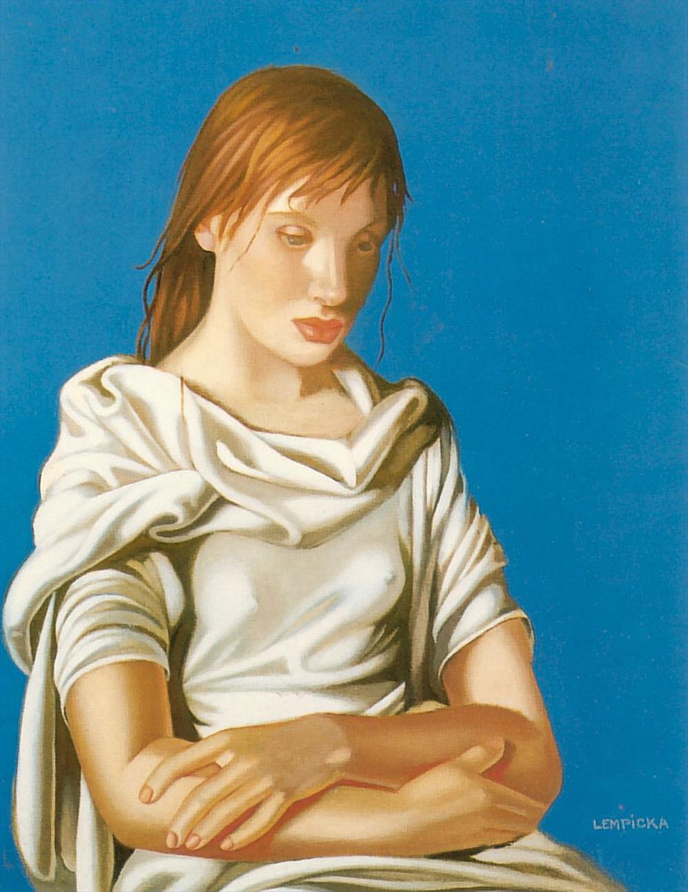 jeune femme aux bras croisés 1939 contemporain Tamara de Lempicka Peintures à l'huile